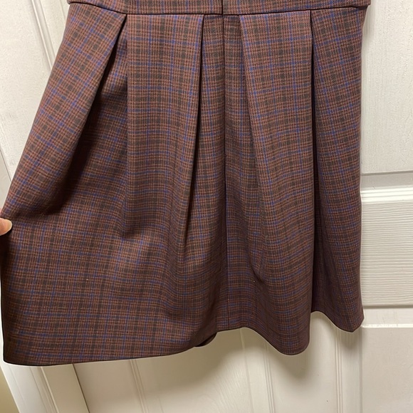 Sunday Best | Aritzia | Tasha | Reddish Brown/Blue Plaid | Mini Dress | Size 2 - Picture 9 of 16